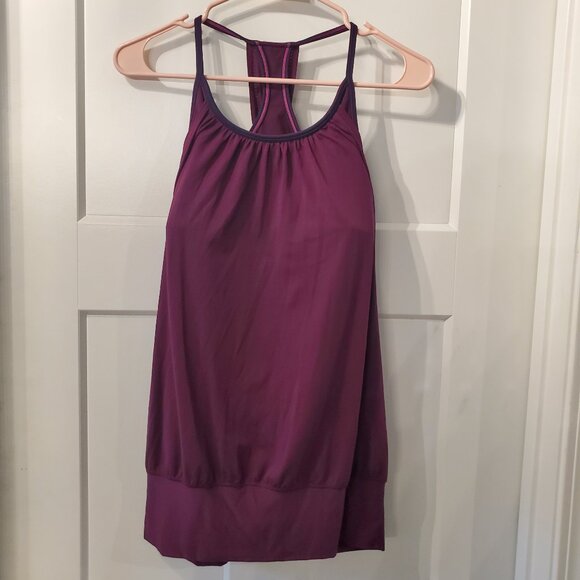Lululemon No Limits Layered 2 in 1 Purple Tank - Picture 1 of 7